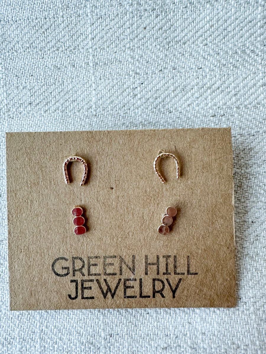 14k Gold Fill Horseshoe & Trinity Bundle GreenHillJewelry